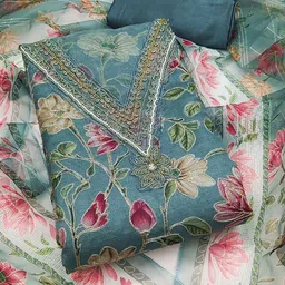 MANVAA Embellished Organza Unstitched Dress Material-picture-29