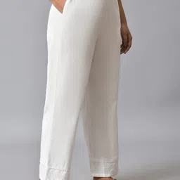 AURELIA Floral Woven Design Thread Work Mandarin Collar Straight Kurta With Palazzos image 5