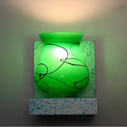 1ST TIME Green & Green Textured Wood Contemporary Abstract Shaped Shaped Wall Lamp image 5
