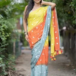 Ruuprekha Ombre Embroidered Pure Cotton Khadi Saree-picture-23