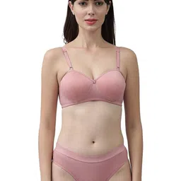 samvar Women Red,Pink Cotton Bra Panty Set for Lingerie Set Undergarments Pack of 2 image 4