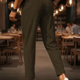 BROADSTAR Men Tailored Slim Fit Easy Wash Pleated Trousers image 3