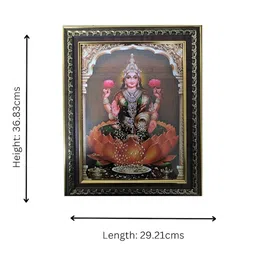 PujaNPujari Pink & Brown Lord Lakshmi Religious Printed Canvas Wall Art image 4