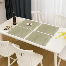 LUXEHOME INTERNATIONAL Grey 4 Pieces Textured Heat-Resistant & Anti-Skid Table Placemats-picture-20