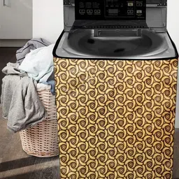 The Furnishing Tree Washing Machine Cover Packed Pattern Light Yellow Compatible for Whirlpool 7 Kg image 3