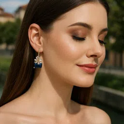 AVANT-GARDE PARIS Cubic Zirconia Studded Floral Hoop Earrings image 2