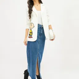 Athena Women Graphic Printed Notched Lapel Front Open Blazer image 3