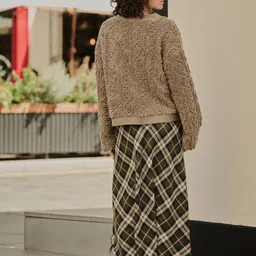 NEXT Checked A-Line Midi Slip Skirt image 3