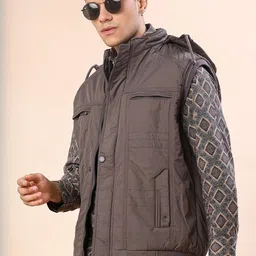 V-Mart Men Geometric Puffer Jacket-image-77