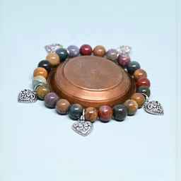 Gems Guru Unisex Natural Charm Heart Bloodstone Bracelet For Courage Vitality & Protection image 4