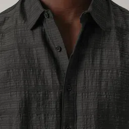 Banana Club Crushed Self Striped Classic Slim Fit Shirt image 3