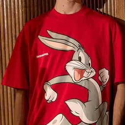 Bonkers Corner Men Looney Tunes Graphic Printed Round Neck Cotton Oversized T-shirt image 4