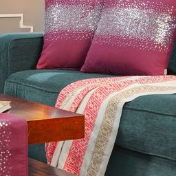 MASPAR Purple 2 Pieces Cotton Square Cushion Covers-picture-15