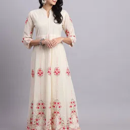 OS INTERNATIONAL Women Floral Embroidered Chikankari Anarkali Kurta-picture-37