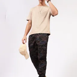 24 Street Camouflage Printed Cotton Cargo Trousers-picture-30