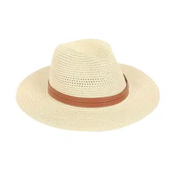 FabSeasons Unisex Beige Self Design Trilby Hat-picture-27