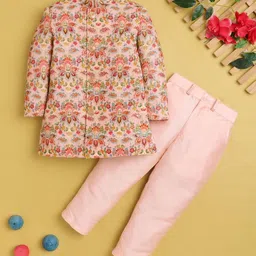 BAESD Boys Embroidered Mandarin Collar Sherwani-picture-50