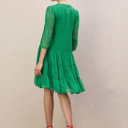 Antheaa Women Self Design Fit & Flare Dress image 4