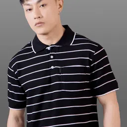 INVICTUS Men Striped Polo Collar Cotton T-shirt-picture-38