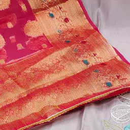 KALINI Embroidered Unstitched Dress Material image 4