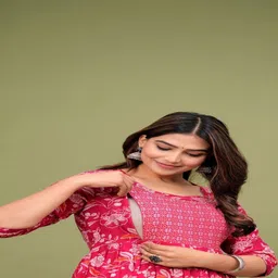 Queens Closet Women Floral Printed Floral Anarkali Kurta image 3