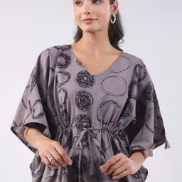 JISORA Printed Pure Cotton V-Neck Top With Trousers Co-Ords image 5