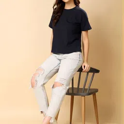 Moda Rapido Women Drop-Shoulder Sleeves Bio Finish Boxy T-shirt image 3
