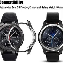 CallSmith Front and Back Screen Guard for 46 MM Samsung Gear S3 Samsung Galaxy Watch, Flexible Silicone Soft TPU Bumper Case Cover image 3