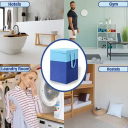 sunlightkraft 75 L Light Blue, Dark Blue Laundry Bag image 3