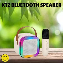ROYALGUDGET K12 (PORTABLE BLUETOOTH DESKTOP SPEAKER)With Karaoke Mic RGB Light, HD SoundT453 10 W Bluetooth Laptop/Desktop Speaker image 1