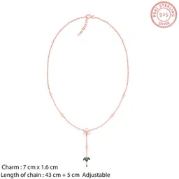 giva 925 Silver Rose Gold Trillium Treasures Lariat Necklace for Women Cubic Zirconia Rhodium Plated Sterling Silver Necklace image 4
