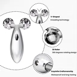 zukrave Face Stone Roller Massager with Gua Sha Jade Stone Ice Roller and 3D Massager image 4