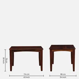 woodsworth from pepperfry Biscay Sheesham Wood 4 Seater Dining Set in Scratch Resistant Honey Oak Finish image 2