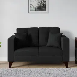 casacraft from pepperfry Alfredo Fabric 2 Seater Sofa In Charcoal Grey Colour-picture-17
