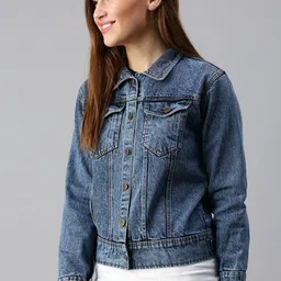 kaali peeli Women Washed Jacket image 3