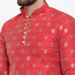 over crowd Men Jacquard Kurta Dhoti Set image 4