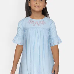 METRO KIDS COMPANY Girls Blue Striped A-Line Top-picture-53