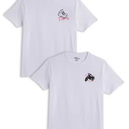 METRO KIDS COMPANY Boys White Pack of 2 Printed T-shirt-picture-12