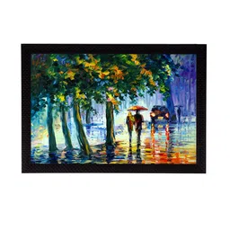 eCraftIndia Multicoloured Loving Couple UV Wall Art image 2