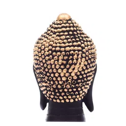 eCraftIndia Black & Gold-Toned Buddha Head Showpiece image 4