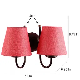 Devansh Pink Traditional Armed Sconce Wall Lamp image 5