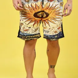 YELLOW TREE Men Yellow Tree Sunflower Printed Regular Fit Mid-Rise Dri-FIT Shorts-picture-14