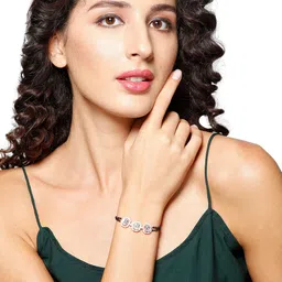 GIVA 925 Sterling Silver Rose Gold Plated Mangalsutra Bracelet image 4