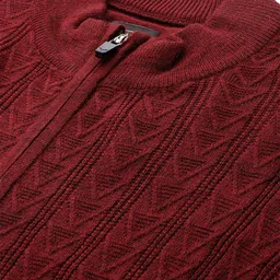 Park Avenue Self Design Geometric Full Zipper Front-Open Sweater image 4