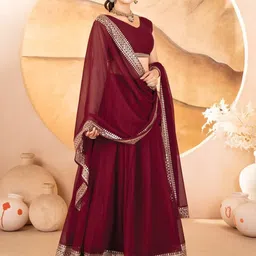 PAYAL CREATION Unstitched Lehenga & Semi-Stitched Blouse With Dupatta image 4
