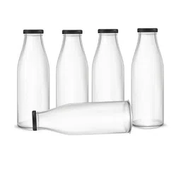 SOMIL Set of 9 Transparent Glass Printed Water Bottle image 2