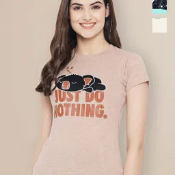 Metronaut Women Typography 3 Printed Applique T-shirt-picture-13