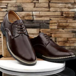 jetfighter Men Brown Leather Oxfords Shoes-picture-35