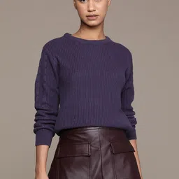 Roadster Women Solid Acrylic Pullover Sweater-picture-39