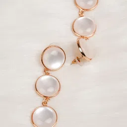 Zeraki Jewels Rose Gold-Plated Contemporary Drop Earrings image 5